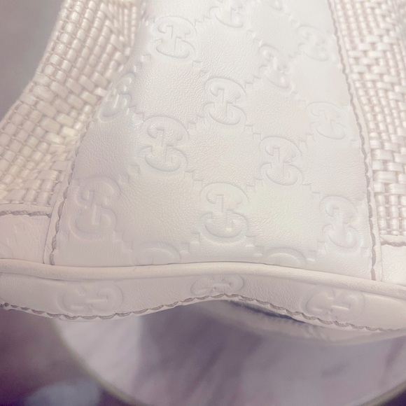 EUC Gucci Diamanté Leather and Raffia Sukey Hobo with Monogram trim - Picture 9 of 12